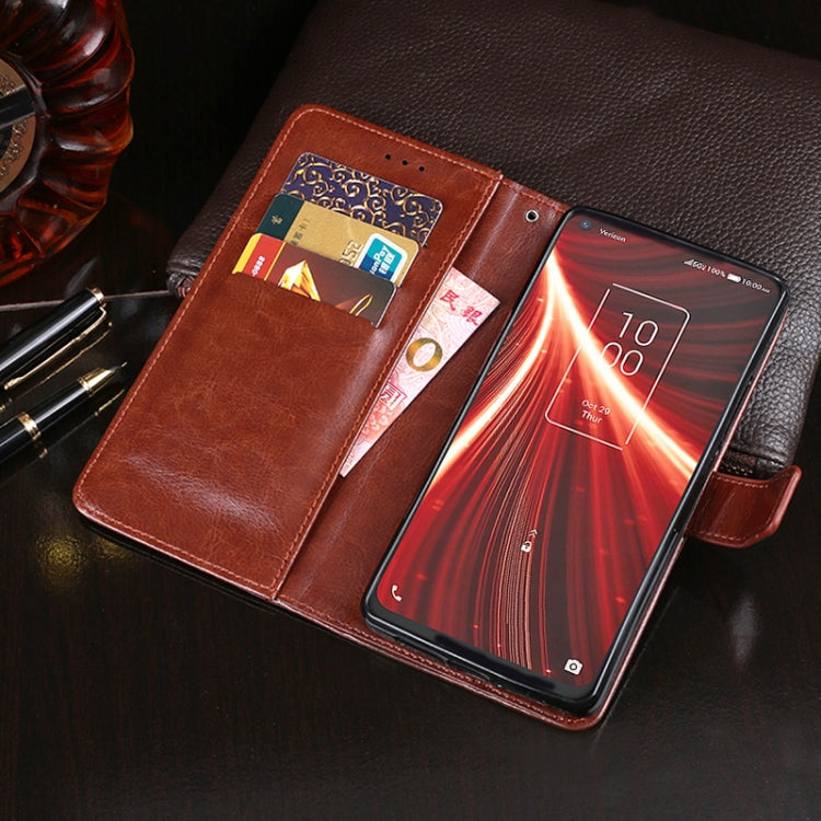 For TCL 10 5G UW idewei Crazy Horse Texture Horizontal Flip Leather Case with Holder & Card Slots & Wallet(White) - TCL by idewei | Online Shopping UK | buy2fix
