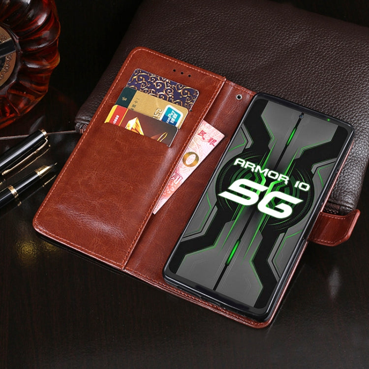 For Ulefone Armor 10 5G idewei Crazy Horse Texture Horizontal Flip Leather Case with Holder & Card Slots & Wallet(Red) - Ulefone Cases by idewei | Online Shopping UK | buy2fix
