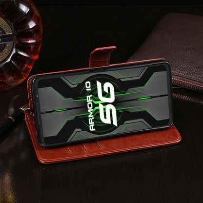 For Ulefone Armor 10 5G idewei Crazy Horse Texture Horizontal Flip Leather Case with Holder & Card Slots & Wallet(Brown) - Ulefone Cases by idewei | Online Shopping UK | buy2fix