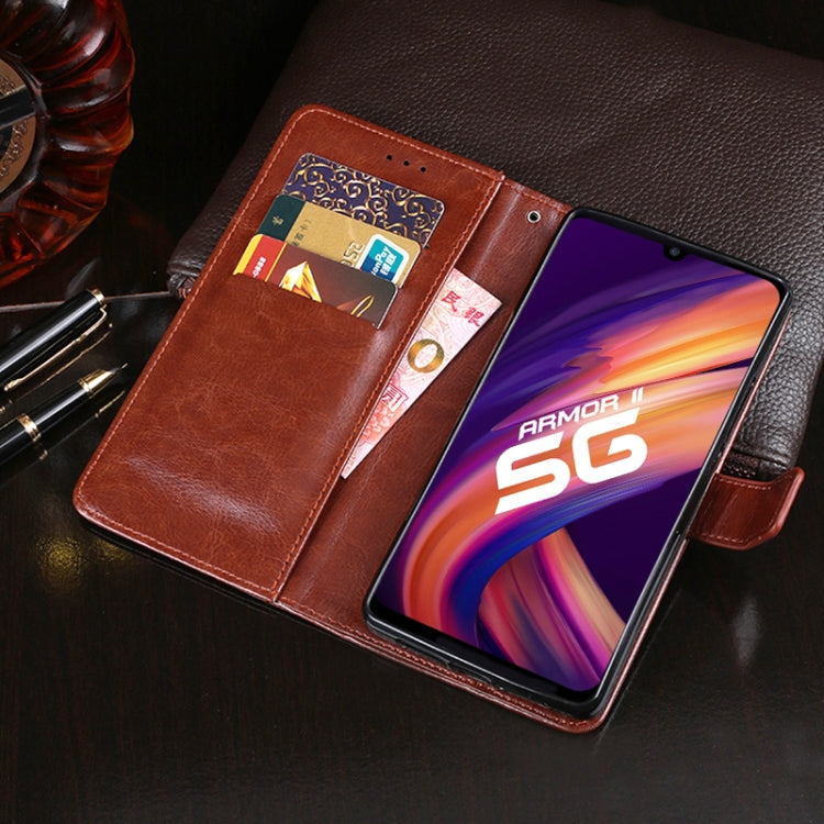 For Ulefone Armor 11 5G idewei Crazy Horse Texture Horizontal Flip Leather Case with Holder & Card Slots & Wallet(Rose Red) - Ulefone Cases by idewei | Online Shopping UK | buy2fix