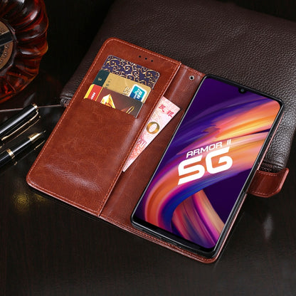 For Ulefone Armor 11 5G idewei Crazy Horse Texture Horizontal Flip Leather Case with Holder & Card Slots & Wallet(Brown) - Ulefone Cases by idewei | Online Shopping UK | buy2fix