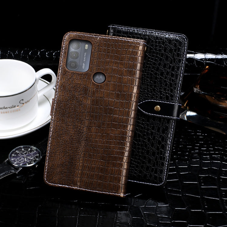 For Motorola Moto G50 idewei Crocodile Texture Horizontal Flip Leather Case with Holder & Card Slots & Wallet(Black) - Motorola Cases by idewei | Online Shopping UK | buy2fix