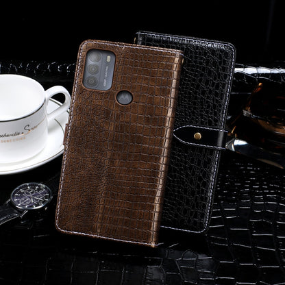 For Motorola Moto G50 idewei Crocodile Texture Horizontal Flip Leather Case with Holder & Card Slots & Wallet(Black) - Motorola Cases by idewei | Online Shopping UK | buy2fix