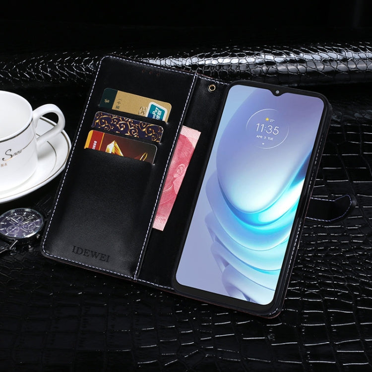 For Motorola Moto G50 idewei Crocodile Texture Horizontal Flip Leather Case with Holder & Card Slots & Wallet(Black) - Motorola Cases by idewei | Online Shopping UK | buy2fix