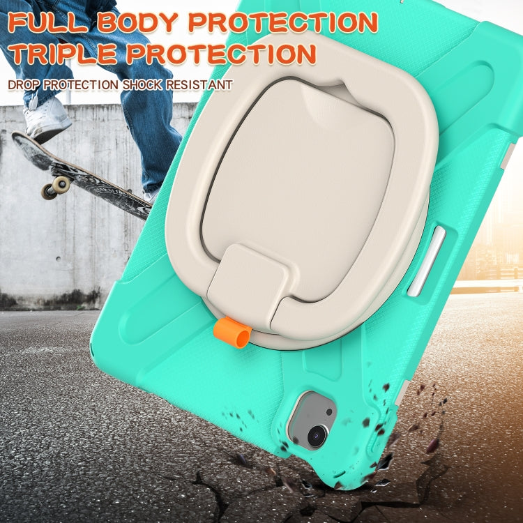 Silicone + PC Protective Case with Holder & Shoulder Strap For iPad Air 2022 / 2020 10.9(Mint Green) - iPad Air (2022) / (2020) 10.9 Cases by buy2fix | Online Shopping UK | buy2fix
