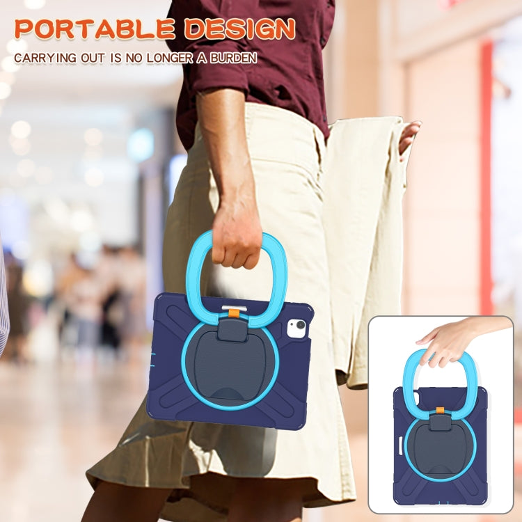 Silicone + PC Protective Case with Holder & Shoulder Strap For iPad Air 2022 / 2020 10.9(Navy Blue) - iPad Air (2022) / (2020) 10.9 Cases by buy2fix | Online Shopping UK | buy2fix