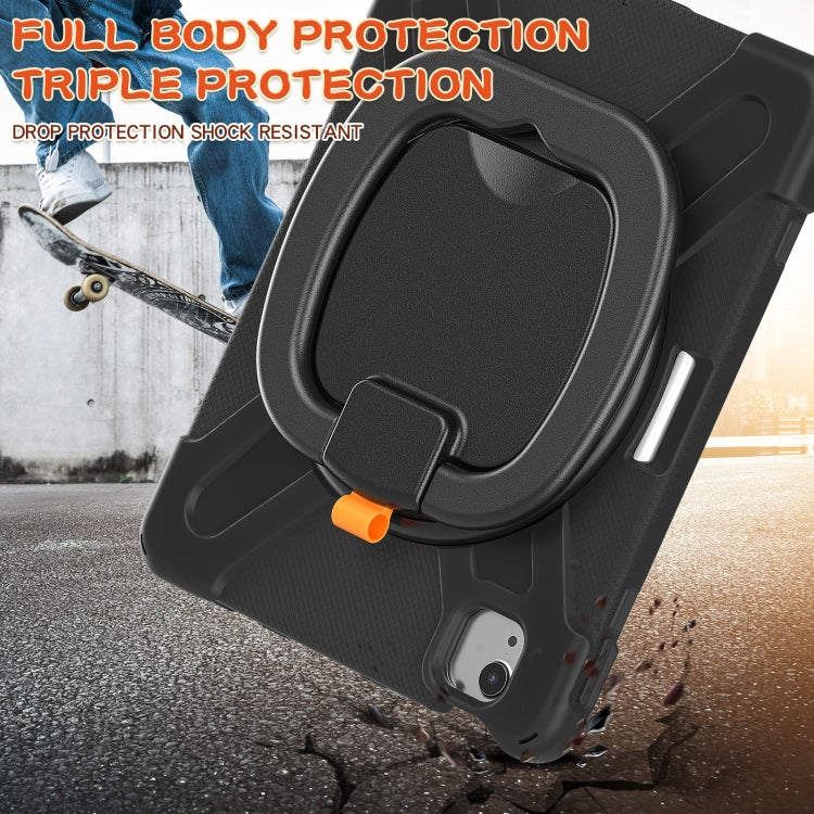 Silicone + PC Protective Case with Holder & Shoulder Strap For iPad Air 2022 / 2020 10.9(Black) - iPad Air (2022) / (2020) 10.9 Cases by buy2fix | Online Shopping UK | buy2fix