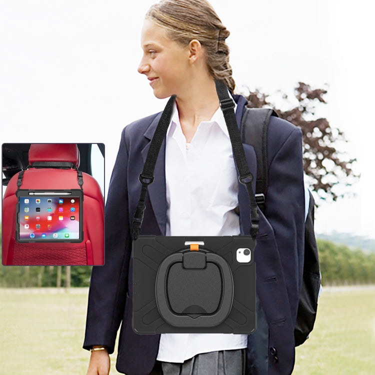 Silicone + PC Protective Case with Holder & Shoulder Strap For iPad Air 2022 / 2020 10.9(Black) - iPad Air (2022) / (2020) 10.9 Cases by buy2fix | Online Shopping UK | buy2fix