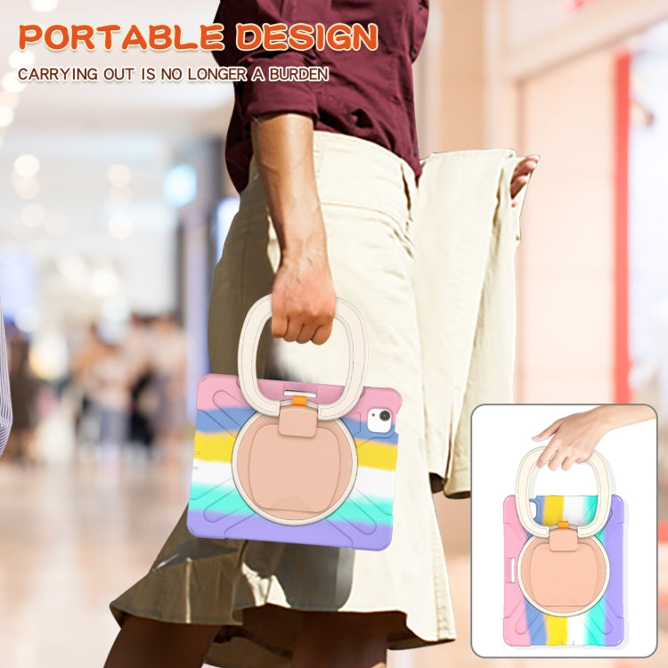 Silicone + PC Protective Case with Holder & Shoulder Strap For iPad Air 2022 / 2020 10.9(Colorful Pink) - iPad Air (2022) / (2020) 10.9 Cases by buy2fix | Online Shopping UK | buy2fix