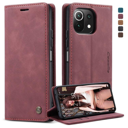 For Xiaomi Mi 11 Lite CaseMe 013 Multifunctional Horizontal Flip Leather Case, with Card Slot & Holder & Wallet(Wine Red) - Xiaomi Cases by CaseMe | Online Shopping UK | buy2fix