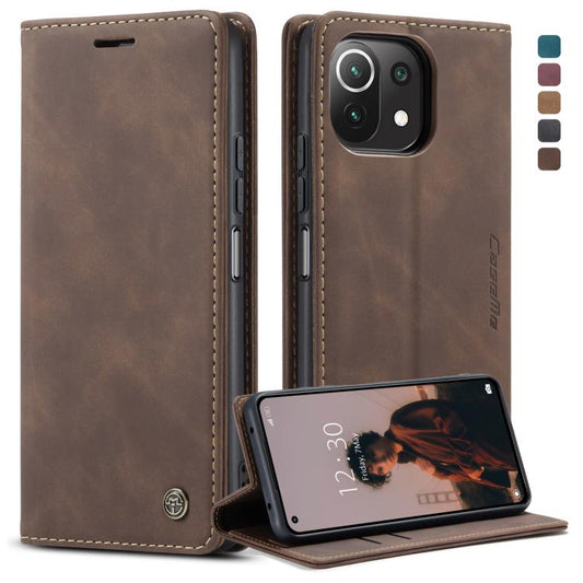 For Xiaomi Mi 11 Lite CaseMe 013 Multifunctional Horizontal Flip Leather Case, with Card Slot & Holder & Wallet(Coffee) - Xiaomi Cases by CaseMe | Online Shopping UK | buy2fix