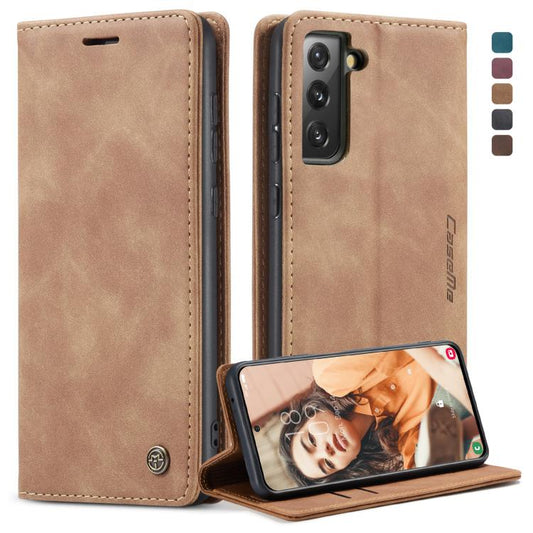 For Samsung Galaxy S21 FE CaseMe 013 Multifunctional Horizontal Flip Leather Case, with Card Slot & Holder & Wallet(Brown) - Galaxy Phone Cases by CaseMe | Online Shopping UK | buy2fix