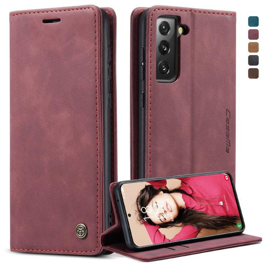 For Samsung Galaxy S21 FE CaseMe 013 Multifunctional Horizontal Flip Leather Case, with Card Slot & Holder & Wallet(Wine Red) - Galaxy Phone Cases by CaseMe | Online Shopping UK | buy2fix