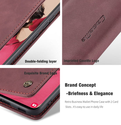 For Samsung Galaxy S21 FE CaseMe 013 Multifunctional Horizontal Flip Leather Case, with Card Slot & Holder & Wallet(Wine Red) - Galaxy Phone Cases by CaseMe | Online Shopping UK | buy2fix