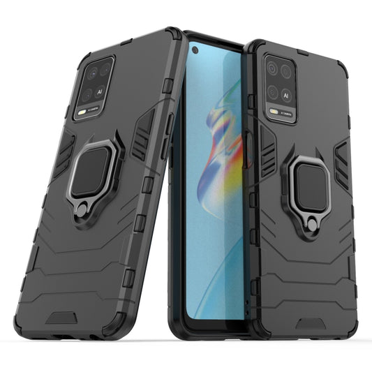 For OPPO A54 4G Shockproof PC + TPU Protective Case with Magnetic Ring Holder(Black) by buy2fix