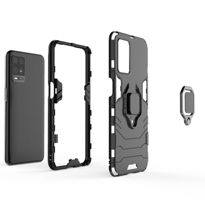 For OPPO A54 4G Shockproof PC + TPU Protective Case with Magnetic Ring Holder(Black) by buy2fix