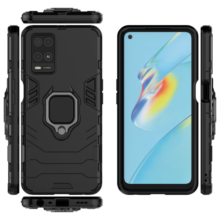 For OPPO A54 4G Shockproof PC + TPU Protective Case with Magnetic Ring Holder(Black) by buy2fix