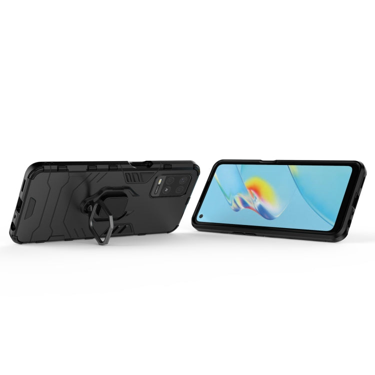 For OPPO A54 4G Shockproof PC + TPU Protective Case with Magnetic Ring Holder(Black) by buy2fix