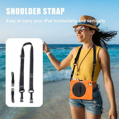 Shockproof Colorful Silicone + PC Protective Case with Holder & Shoulder Strap & Hand Strap For iPad Pro 11 2022 / 2021 / 2020 / 2018 /  Air 4 2020 (Orange) - iPad Air (2022) / (2020) 10.9 Cases by buy2fix | Online Shopping UK | buy2fix