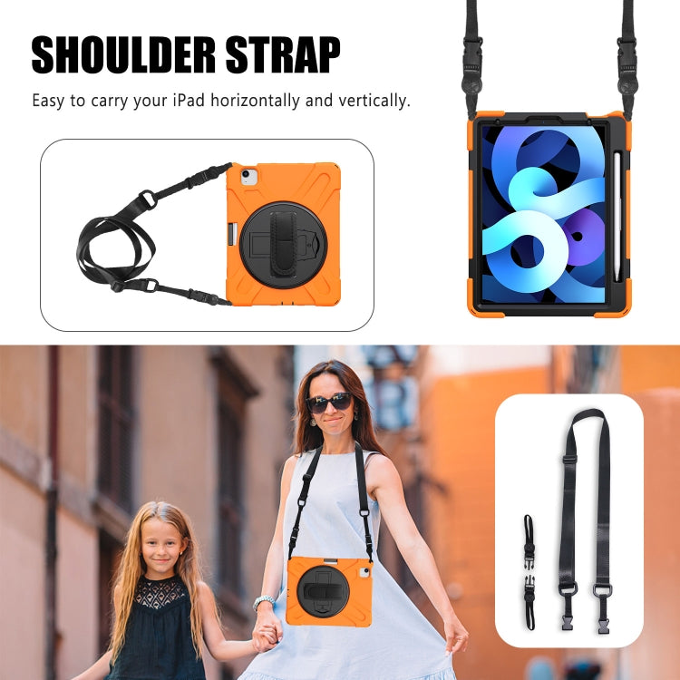 Shockproof Colorful Silicone + PC Protective Case with Holder & Shoulder Strap & Hand Strap For iPad Pro 11 2022 / 2021 / 2020 / 2018 /  Air 4 2020 (Orange) - iPad Air (2022) / (2020) 10.9 Cases by buy2fix | Online Shopping UK | buy2fix