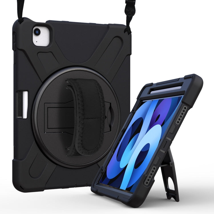 Shockproof Colorful Silicone + PC Protective Case with Holder & Shoulder Strap & Hand Strap For iPad Pro 11 2022 / 2021 / 2020 / 2018 /  Air 4 2020 (Black) - iPad Air (2022) / (2020) 10.9 Cases by buy2fix | Online Shopping UK | buy2fix
