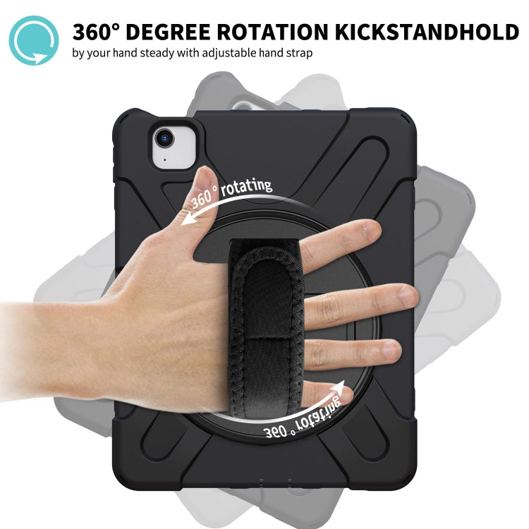 Shockproof Colorful Silicone + PC Protective Case with Holder & Shoulder Strap & Hand Strap For iPad Pro 11 2022 / 2021 / 2020 / 2018 /  Air 4 2020 (Black) - iPad Air (2022) / (2020) 10.9 Cases by buy2fix | Online Shopping UK | buy2fix