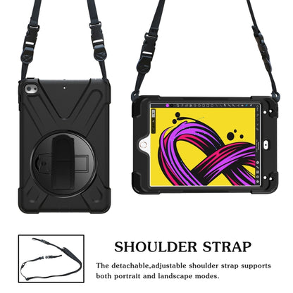 Shockproof Colorful Silicone + PC Protective Case with Holder & Shoulder Strap & Hand Strap For iPad Mini 4 / Mini (2019)(Black) - iPad Mini 4 & 3 & 2 & 1 Cases by buy2fix | Online Shopping UK | buy2fix