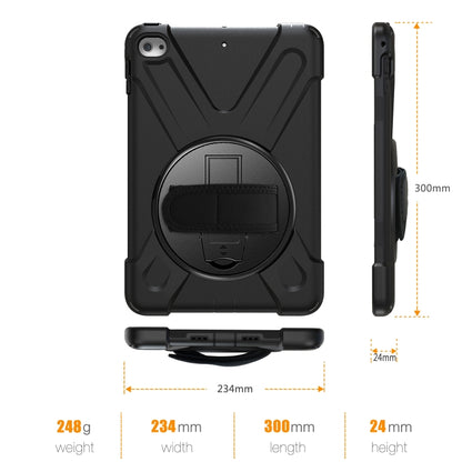 Shockproof Colorful Silicone + PC Protective Case with Holder & Shoulder Strap & Hand Strap For iPad Mini 4 / Mini (2019)(Black) - iPad Mini 4 & 3 & 2 & 1 Cases by buy2fix | Online Shopping UK | buy2fix