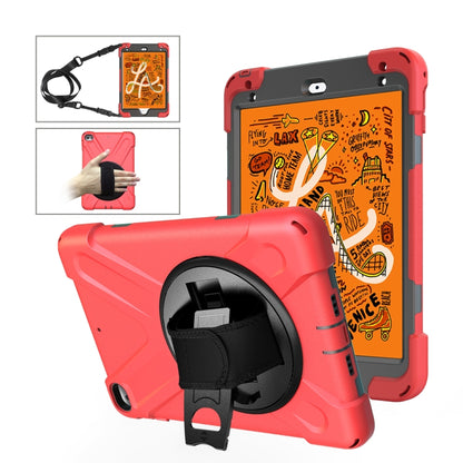 Shockproof Colorful Silicone + PC Protective Case with Holder & Shoulder Strap & Hand Strap For iPad Mini 4 / Mini (2019)(Red) - iPad Mini 4 & 3 & 2 & 1 Cases by buy2fix | Online Shopping UK | buy2fix