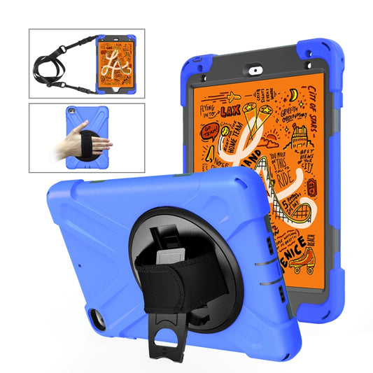 Shockproof Colorful Silicone + PC Protective Case with Holder & Shoulder Strap & Hand Strap For iPad Mini 4 / Mini (2019)(Blue) - iPad Mini 4 & 3 & 2 & 1 Cases by buy2fix | Online Shopping UK | buy2fix