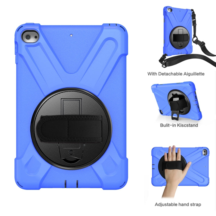 Shockproof Colorful Silicone + PC Protective Case with Holder & Shoulder Strap & Hand Strap For iPad Mini 4 / Mini (2019)(Blue) - iPad Mini 4 & 3 & 2 & 1 Cases by buy2fix | Online Shopping UK | buy2fix