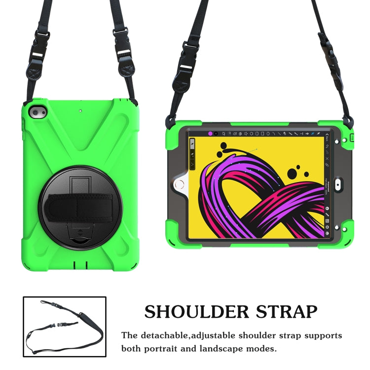 Shockproof Colorful Silicone + PC Protective Case with Holder & Shoulder Strap & Hand Strap For iPad Mini 4 / Mini (2019)(Green) - iPad Mini 4 & 3 & 2 & 1 Cases by buy2fix | Online Shopping UK | buy2fix