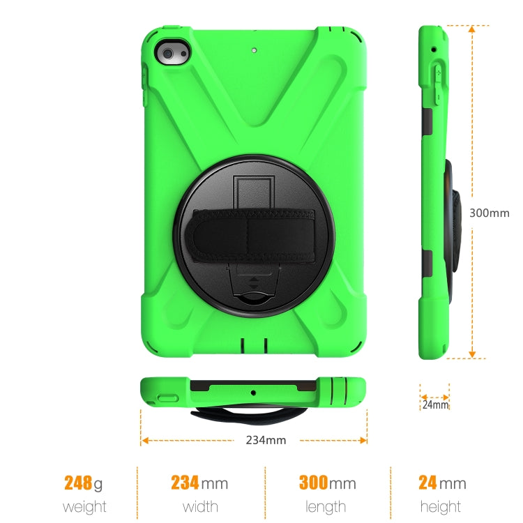 Shockproof Colorful Silicone + PC Protective Case with Holder & Shoulder Strap & Hand Strap For iPad Mini 4 / Mini (2019)(Green) - iPad Mini 4 & 3 & 2 & 1 Cases by buy2fix | Online Shopping UK | buy2fix