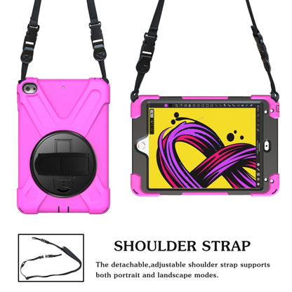 Shockproof Colorful Silicone + PC Protective Case with Holder & Shoulder Strap & Hand Strap For iPad Mini 4 / Mini (2019)(Rose Red) - iPad Mini 4 & 3 & 2 & 1 Cases by buy2fix | Online Shopping UK | buy2fix