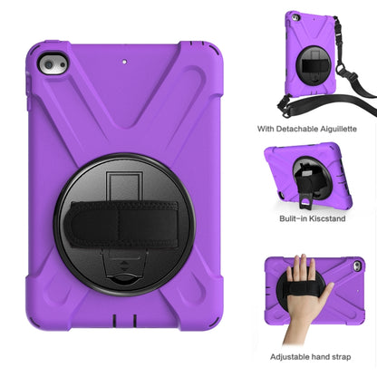 Shockproof Colorful Silicone + PC Protective Case with Holder & Shoulder Strap & Hand Strap For iPad Mini 4 / Mini (2019)(Purple) - iPad Mini 4 & 3 & 2 & 1 Cases by buy2fix | Online Shopping UK | buy2fix