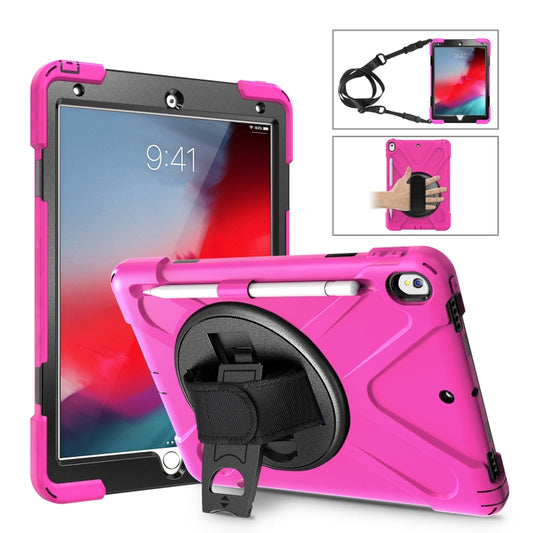 Shockproof Colorful Silicone + PC Protective Case with Holder & Shoulder Strap & Hand Strap & Pen Slot For iPad Pro 10.5(Rose Red) - iPad Pro 10.5 inch Cases by buy2fix | Online Shopping UK | buy2fix