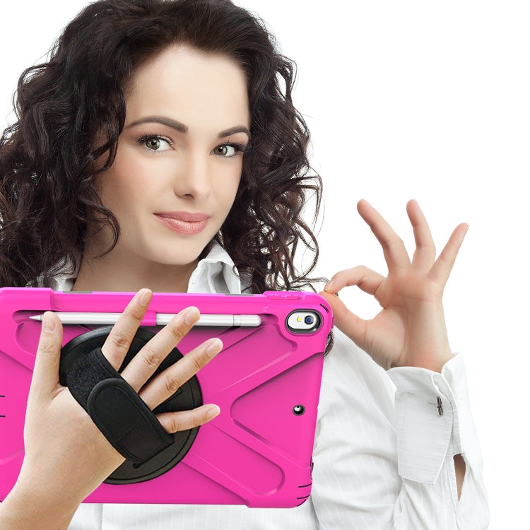 Shockproof Colorful Silicone + PC Protective Case with Holder & Shoulder Strap & Hand Strap & Pen Slot For iPad Pro 10.5(Rose Red) - iPad Pro 10.5 inch Cases by buy2fix | Online Shopping UK | buy2fix