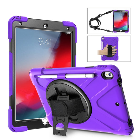 Shockproof Colorful Silicone + PC Protective Case with Holder & Shoulder Strap & Hand Strap & Pen Slot For iPad Pro 10.5(Purple) - iPad Pro 10.5 inch Cases by buy2fix | Online Shopping UK | buy2fix