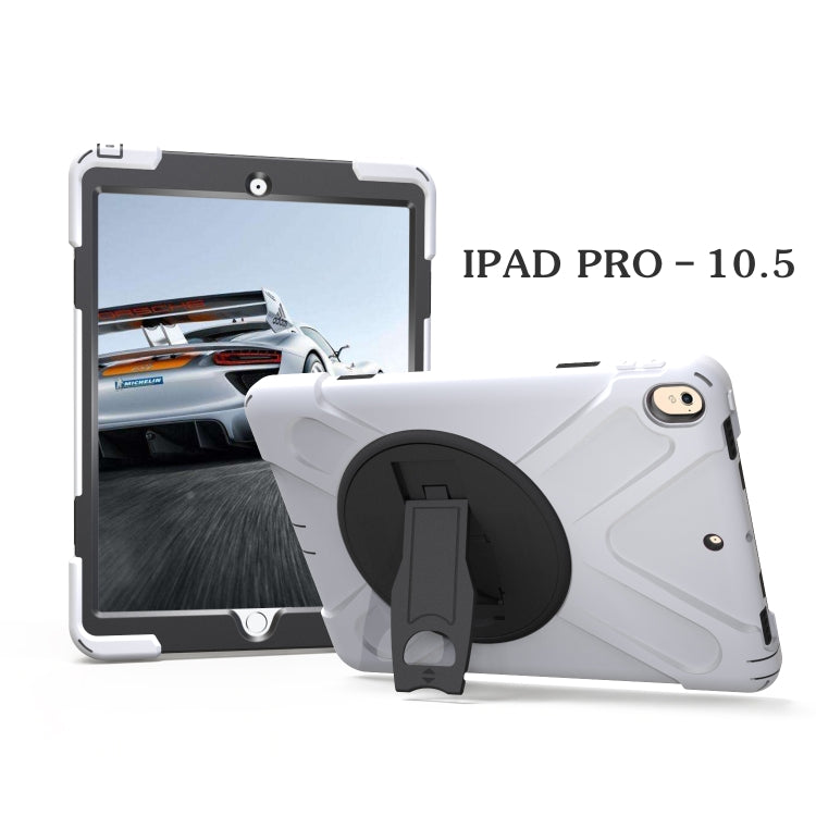 Shockproof Colorful Silicone + PC Protective Case with Holder For iPad Pro 10.5(White) - iPad Pro 10.5 inch Cases by buy2fix | Online Shopping UK | buy2fix