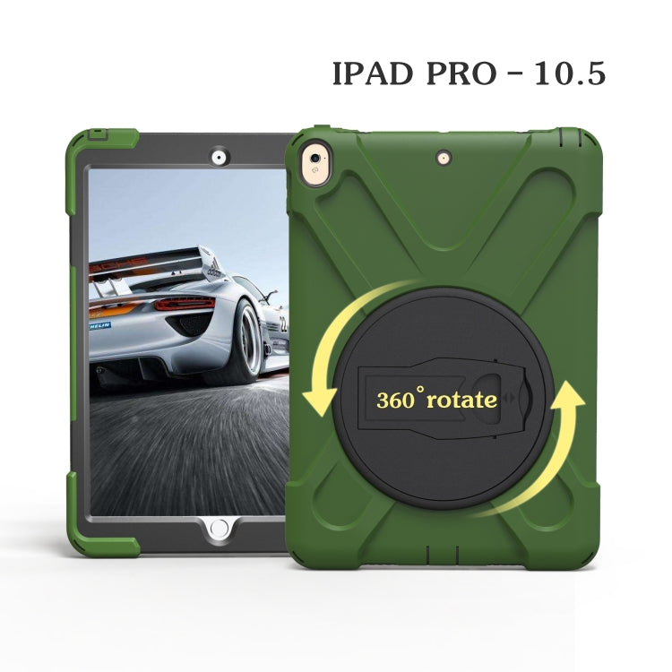 Shockproof Colorful Silicone + PC Protective Case with Holder For iPad Pro 10.5(Dark Green) - iPad Pro 10.5 inch Cases by buy2fix | Online Shopping UK | buy2fix