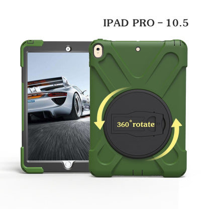 Shockproof Colorful Silicone + PC Protective Case with Holder For iPad Pro 10.5(Dark Green) - iPad Pro 10.5 inch Cases by buy2fix | Online Shopping UK | buy2fix