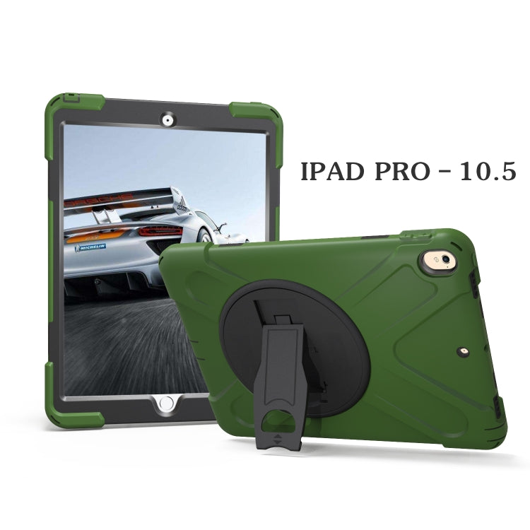Shockproof Colorful Silicone + PC Protective Case with Holder For iPad Pro 10.5(Dark Green) - iPad Pro 10.5 inch Cases by buy2fix | Online Shopping UK | buy2fix