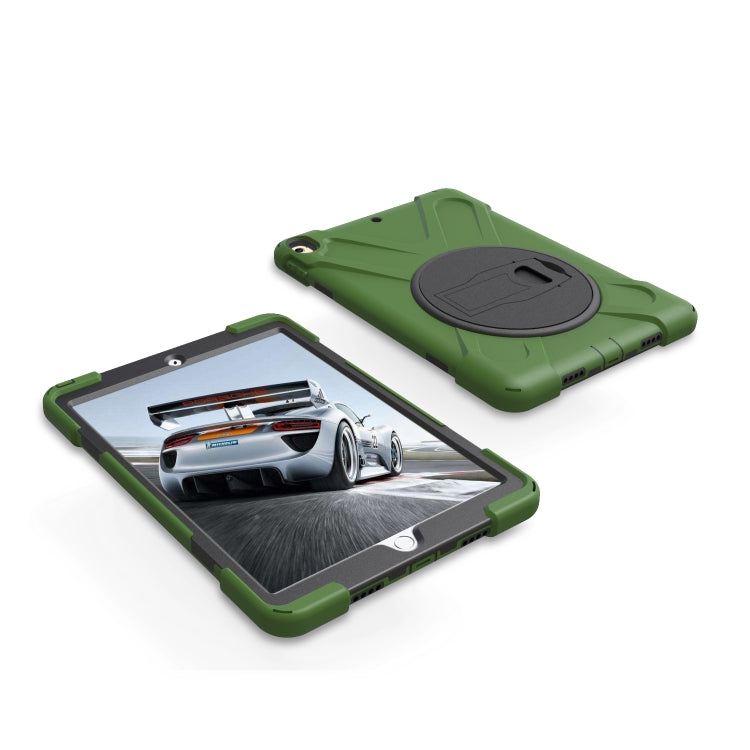 Shockproof Colorful Silicone + PC Protective Case with Holder For iPad Pro 10.5(Dark Green) - iPad Pro 10.5 inch Cases by buy2fix | Online Shopping UK | buy2fix