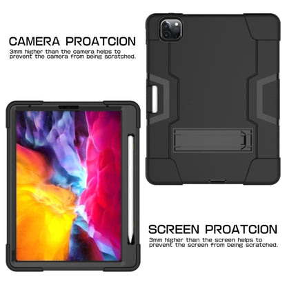 Contrast Color Robot Shockproof Silicone + PC Protective Case with Holder & Pen Slot For iPad Pro 12.9 (2018) / (2020)(Black) - iPad Pro 12.9 (2018) Cases by buy2fix | Online Shopping UK | buy2fix