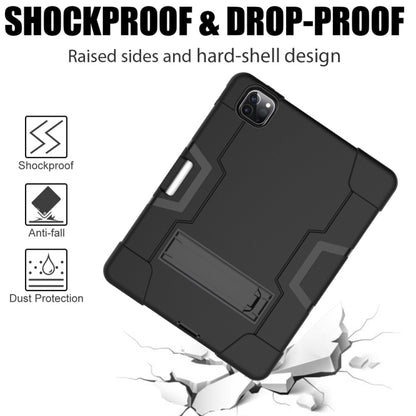 Contrast Color Robot Shockproof Silicone + PC Protective Case with Holder & Pen Slot For iPad Pro 12.9 (2018) / (2020)(Black) - iPad Pro 12.9 (2018) Cases by buy2fix | Online Shopping UK | buy2fix