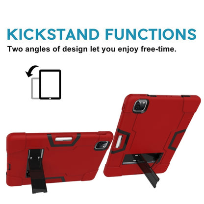 Contrast Color Robot Shockproof Silicone + PC Protective Case with Holder & Pen Slot For iPad Pro 12.9 (2018) / (2020)(Red + Black) - iPad Pro 12.9 (2018) Cases by buy2fix | Online Shopping UK | buy2fix