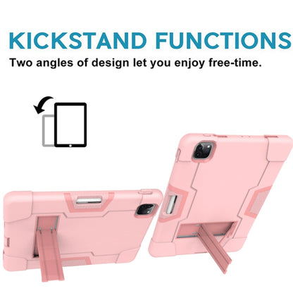 Contrast Color Robot Shockproof Silicone + PC Protective Case with Holder & Pen Slot For iPad Pro 12.9 (2018) / (2020)(Rose Gold) - iPad Pro 12.9 (2018) Cases by buy2fix | Online Shopping UK | buy2fix