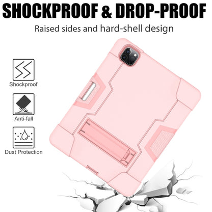 Contrast Color Robot Shockproof Silicone + PC Protective Case with Holder & Pen Slot For iPad Pro 12.9 (2018) / (2020)(Rose Gold) - iPad Pro 12.9 (2018) Cases by buy2fix | Online Shopping UK | buy2fix