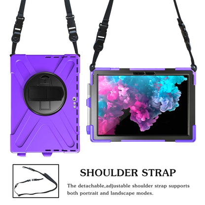 For Microsoft Surface Pro 4 / 5 Shockproof Colorful Silicone + PC Protective Case with Holder & Hand Strap & Pen Slot(Purple) - Microsoft by buy2fix | Online Shopping UK | buy2fix