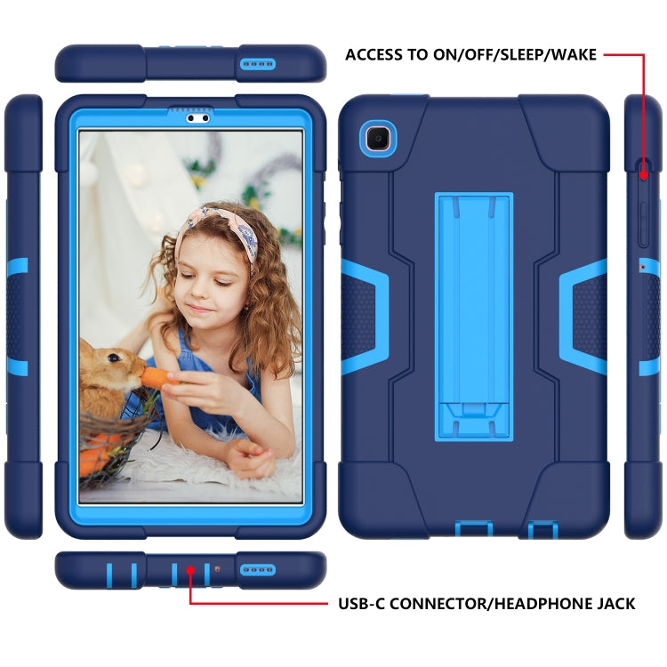 For Samsung Galaxy Tab A7 10.4 (2020) Contrast Color Robot Shockproof Silicone + PC Protective Case with Holder(Navy Blue + Blue) - Other Galaxy Tab PC by buy2fix | Online Shopping UK | buy2fix